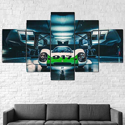 TOPRUN Lona Murales Cuadro Moderno En Lienzo 5 Piezas XXL Impresiones En Coche Porsche 917 Concorde HD Arte De Pared Modulares Sala De Estar Dormitorios Decoración para El Hogar Póster TOPRUN Lona Murales Cuadro Moderno En Lienzo 5 Piezas XXL Impresiones En Coche Porsche 917 Concorde HD Arte De Pared Modulares Sala De Estar Dormitorios Decoración para El Hogar Póster