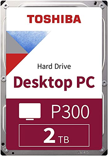TOSHIBA P300 Disco duro interno 2 TB – 3,5" (pulgadas) – Disco duro SATA (HDD) – 7200 RPM – 6 GB/s – Para juegos, ordenadores, equipos de escritorio, estaciones de trabajo y más