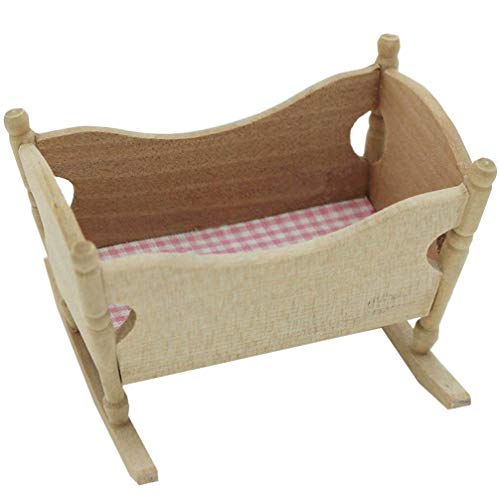 TOYANDONA Cuna de Muñeca Casa de Muñecas Cuna Mecedora Mini Cuna de Madera Muebles Accesorios de Casa de Muñecas Decoración en Miniatura Muebles Juguetes TOYANDONA Cuna de Muñeca Casa de Muñecas Cuna Mecedora Mini Cuna de Madera Muebles Accesorios de Casa de Muñecas Decoración en Miniatura Muebles Juguetes