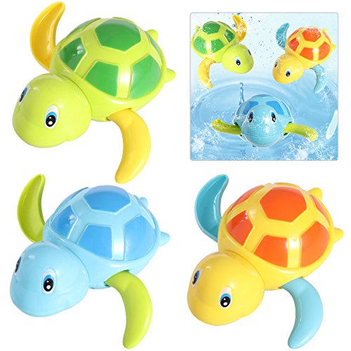 TOYMYTOY 3pcs bebé baño juguetes de natación bañera linda tortuga natación juguetes