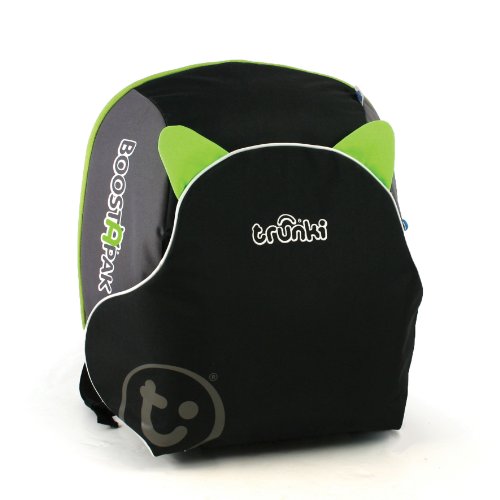 Trunki BoostApak - Mochila de viaje, Asiento alzador de viaje portátil y silla coche grupo 2 3 (Verde)