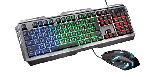 Trust Gaming GXT 845 Tural - Set de Teclado y ratón Gaming, Color Negro