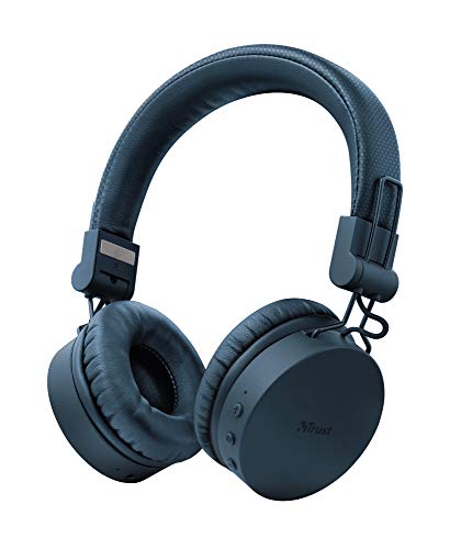 Trust Mobile Tones Auriculares Inalámbricos Bluetooth (Reproducción de 25 Horas, Rango de 10 m, Unidades de Altavoz de 40 mm, Diseño Plegable) Azul Trust Mobile Tones Auriculares Inalámbricos Bluetooth (Reproducción de 25 Horas, Rango de 10 m, Unidades de Altavoz de 40 mm, Diseño Plegable) Azul