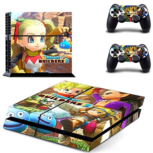 TSWEET Ps4 Skin Sticker For Playstation 4 Console and 2 Controllers Ps4 Skin Sticker Vinyl Decal - Dragon Quest Builders 2