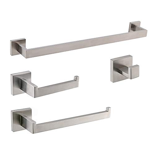 TURS 19 Pulgadas Baño 4 Piezas Conjunto de Herrajes Para SUS 304 Acero Inoxidable Soporte de Papel Higiénico 50CM Barra de Toallas Titular Bata Gancho Montaje en Pared, Cepillado, Q7BR-A4-50 TURS 19 Pulgadas Baño 4 Piezas Conjunto de Herrajes Para SUS 304 Acero Inoxidable Soporte de Papel Higiénico 50CM Barra de Toallas Titular Bata Gancho Montaje en Pared, Cepillado, Q7BR-A4-50