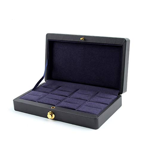 TXXM manufacture Joyero portátil de cuero para joyas, caja de almacenamiento para pendientes, anillo (color: negro)