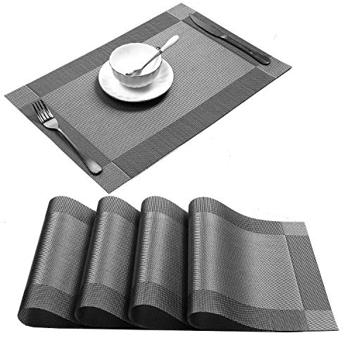 U'Artlines Conjunto de 4 manteles Individuales de Vinilo Antideslizante Resistente al Calor para la Mesa de Comedor de Cocina U'Artlines Conjunto de 4 manteles Individuales de Vinilo Antideslizante Resistente al Calor para la Mesa de Comedor de Cocina