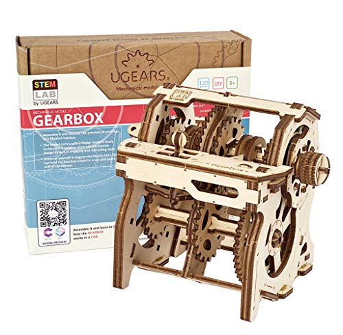 UGEARS Stem Lab Puzzle 3D - Kit CTIM de Modelo de Caja de Cambios -maquetas para Montar Adultos - Kits de construcción 3D Incluye aplicación móvil - el Juguete Educativo Stem para Adultos y niños 8+ UGEARS Stem Lab Puzzle 3D - Kit CTIM de Modelo de Caja de Cambios -maquetas para Montar Adultos - Kits de construcción 3D Incluye aplicación móvil - el Juguete Educativo Stem para Adultos y niños 8+