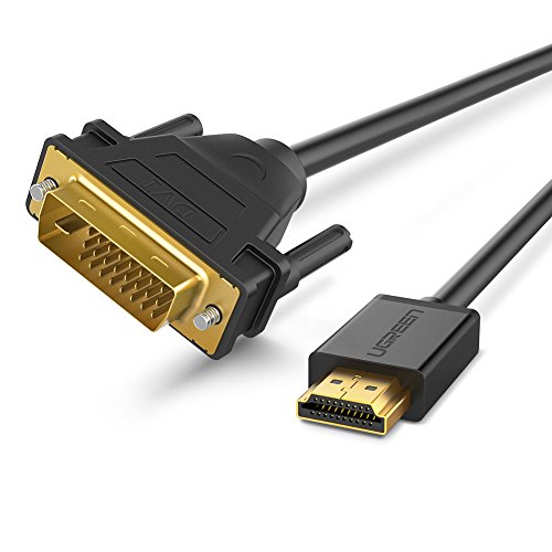 UGREEN Cable HDMI a DVI-D 24+1, HDMI DVI D Digital Adaptador Adapter Full HD 1080p Convertidor Bidireccional DVI a HDMI de Alta Velocidad para PS4, PS3, Xbox 360, Samsung Dex, Raspberry Pi,(3 Metros)