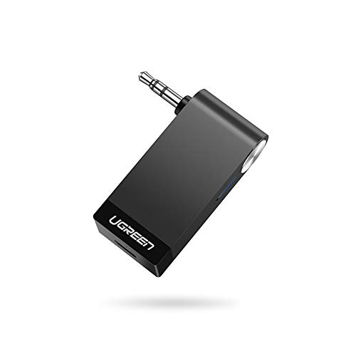 UGREEN Receptor Bluetooth 5.0, Auxiliar Bluetooth Coche con Micrófono para Llamadas Manos Libres, Adaptador Audio Jack 3.5 con EDR y A2DP HiFi Estéro para Coche, Altavoz, Auriculares, Amplificador UGREEN Receptor Bluetooth 5.0, Auxiliar Bluetooth Coche con Micrófono para Llamadas Manos Libres, Adaptador Audio Jack 3.5 con EDR y A2DP HiFi Estéro para Coche, Altavoz, Auriculares, Amplificador
