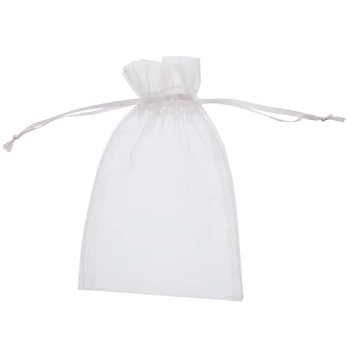 Ujoy 100 bolsas de organza transparentes para decoración y regalos , Organza, Blanco, 10x15cm Ujoy 100 bolsas de organza transparentes para decoración y regalos , Organza, Blanco, 10x15cm
