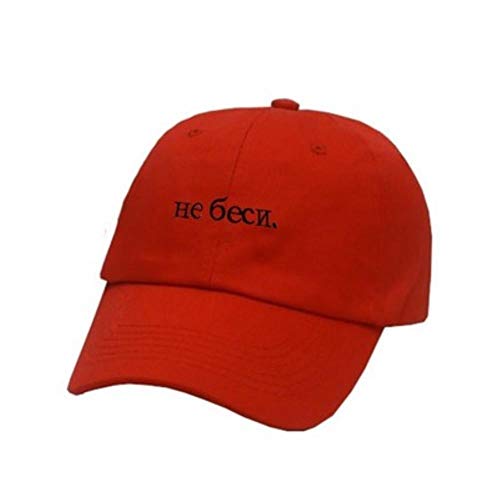 UKKD Sombrero Bordado Inglés Rapero Curva A Lo Largo De La Roca Gorra De Béisbol De Algodón,Rojo,55-60 UKKD Sombrero Bordado Inglés Rapero Curva A Lo Largo De La Roca Gorra De Béisbol De Algodón,Rojo,55-60