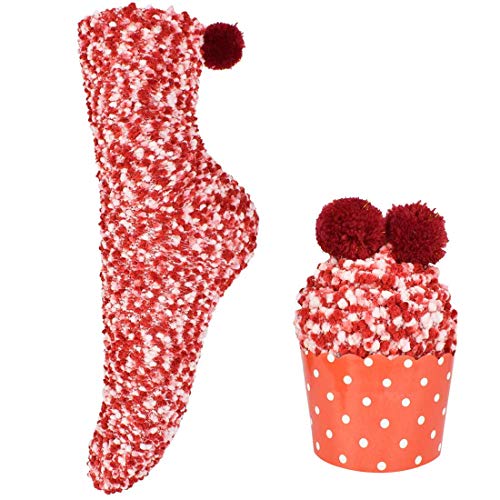 UMIPUBO Regalo Navidad Calcetines de Invierno Empaque de pastel Calcetines de Casa Dia de san Valentin Super Suaves Cómodos Calentar Mujer DIY