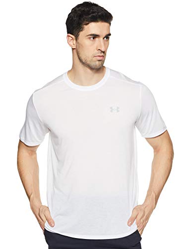 Under Armour Siro - Camiseta de Manga Corta para Hombre, Color Blanco (100)/Gris sobrecubierto, 4XL
