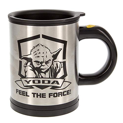 Underground Toys Taza Removible Yoda Star Wars, Aluminio, Negro y Plata, 10x7x9 cm Underground Toys Taza Removible Yoda Star Wars, Aluminio, Negro y Plata, 10x7x9 cm