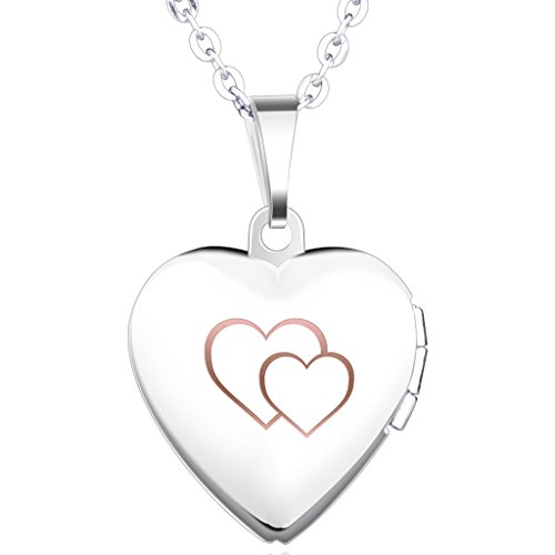 Unendlich U Collar Foto Corazones Acero Inoxidable Idea Regalo Naviada para Chicas Mujeres