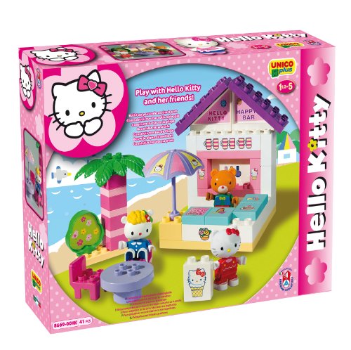 Unico 8669 - Juego de construcción de chiringuito (41 Piezas), diseño de Hello Kitty Unico 8669 - Juego de construcción de chiringuito (41 Piezas), diseño de Hello Kitty