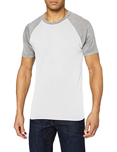 Urban Classics Raglan Contrast tee Camiseta, Multicolor (White/Grey 00230), XXXL para Hombre