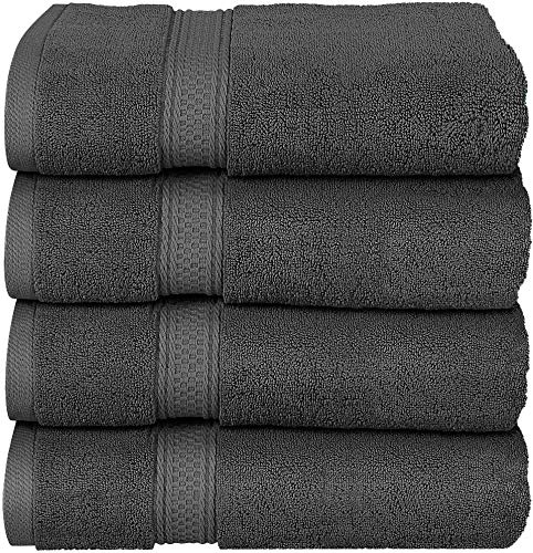 Utopia Towels - Conjunto de Toallas de baño (Paquete de 4, 69 x 137 cm) Toallas de algodón 100 por ciento Ring-Spun para Hotel y SPA, máxima suavidad y Altamente Absorbente (Gris) Utopia Towels - Conjunto de Toallas de baño (Paquete de 4, 69 x 137 cm) Toallas de algodón 100 por ciento Ring-Spun para Hotel y SPA, máxima suavidad y Altamente Absorbente (Gris)