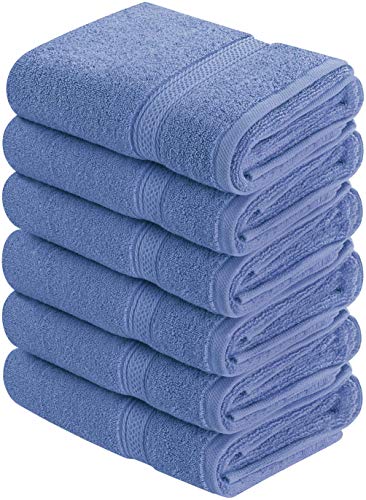 Utopia Towels - Toallas de Mano Grandes de algodón multipropósito para baño, Manos, Cara, Gimnasio y SPA - Dimensiones 41 cm x 71 cm - Paquete de 6 (Azul eléctrico)