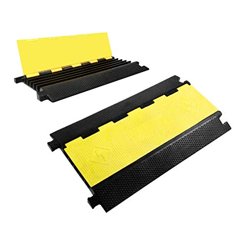 uyoyous Puente para cables de suelo de 5 canales, protector de goma dura, PVC, 91 x 50 x 5 cm (largo x ancho x alto) uyoyous Puente para cables de suelo de 5 canales, protector de goma dura, PVC, 91 x 50 x 5 cm (largo x ancho x alto)
