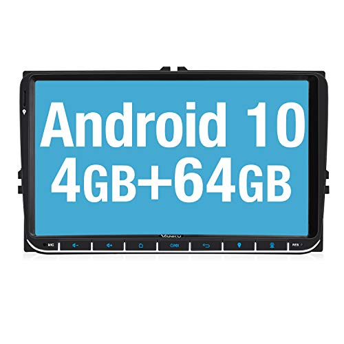 Vanku 9" Android 10 Autoradio de Coche Compatible para VW Radio con PX6, 4G + 64G/ GPS Navegador con Qualcomm Bluetooth 5.0, Soporte WiFi, Control del Volante, Dab+, SD/USB