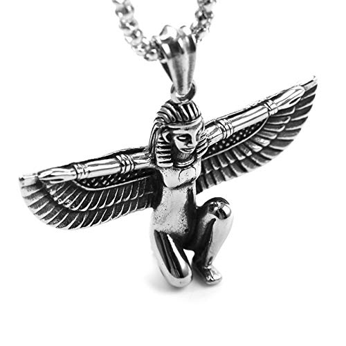 VAWAA Arrodillado De ISIS Figura con Alas para Hombre Mujer Collar Colgante Vintage Punk Hombres Mujeres Joyería Fábrica Directa Al por Mayor VAWAA Arrodillado De ISIS Figura con Alas para Hombre Mujer Collar Colgante Vintage Punk Hombres Mujeres Joyería Fábrica Directa Al por Mayor