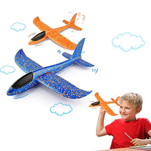 VCOSTORE - Avión Planeador de Espuma para lanzar, actualización de 2 Modos de Vuelo EEP, avión de inercia Manual, avión Duradero para niños, Juguetes Deportivos al Aire Libre o Regalo, 2 Piezas