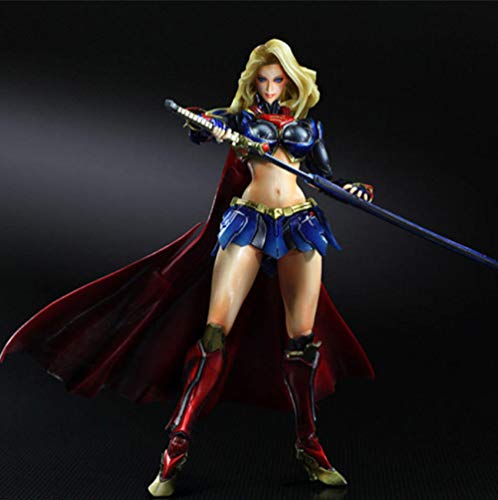 VENDISART Supergirl Action Figure Play Arts Kai Movable PVC Toys 260mm Anime Model Super Woman Playarts Kai Toy