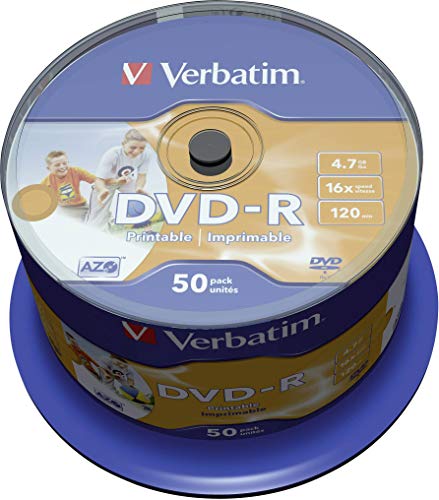 Verbatim DVD-R 4.7GB 16X GENERAL WIDE SUPLPHOTOPRINTABLE 50-SPINDLE