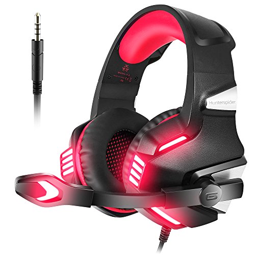 VersionTECH. Auriculares Gaming con Micrófono Aislante,Sonido Envolvente,Luz LED,Volumen Control,Para PS5/PC/Tableta/PSP/PS4/Móvil/Xbox One(Rojo) VersionTECH. Auriculares Gaming con Micrófono Aislante,Sonido Envolvente,Luz LED,Volumen Control,Para PS5/PC/Tableta/PSP/PS4/Móvil/Xbox One(Rojo)