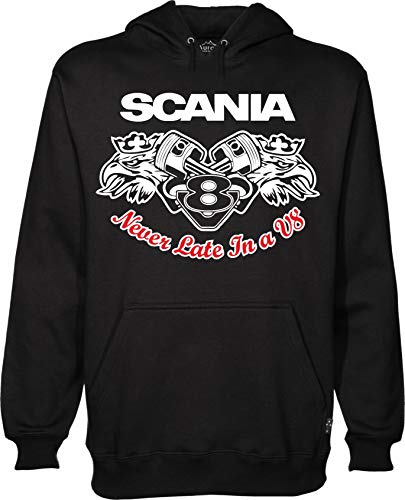 vestipassioni Sudadera Scania con capucha Vabis Camión tir lkv Holland Style Hoodie Jacket Made in Italy Negro S
