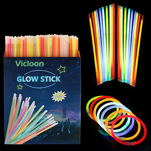 Vicloon Barras Luminosas, Pulseras Luminosas con Conectores, Kits para Crear Pulseras y Collares, Carnaval Festividad Fiestas Disfraces.(100pcs) Vicloon Barras Luminosas, Pulseras Luminosas con Conectores, Kits para Crear Pulseras y Collares, Carnaval Festividad Fiestas Disfraces.(100pcs)