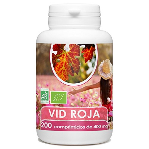 Vid Roja Hojas Orgánica - 400mg - 200 comprimidos Vid Roja Hojas Orgánica - 400mg - 200 comprimidos