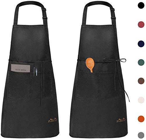 Viedouce 2 Piezas Delantales Impermeables Ajustables del Cocinero con Bolsillo Cocina Delantale de Cocina para Mujeres Hombres,Delantal Chefs Cocina para Cocinar/Hornear (Negro) Viedouce 2 Piezas Delantales Impermeables Ajustables del Cocinero con Bolsillo Cocina Delantale de Cocina para Mujeres Hombres,Delantal Chefs Cocina para Cocinar/Hornear (Negro)