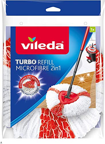Vileda Turbo 2in1 - Recambio de Microfibras y poliamida, color rojo y blanco