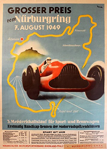 Vintage Automobile The 1949 German Grand Prix at NURBURGURING - Póster (250 g/m², tamaño A3)