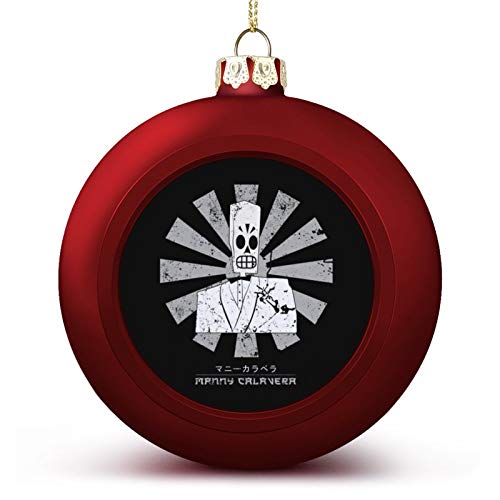 VNFDAS Manny Retro Japonés Grim Fandango Personalizado Bola de Navidad Adornos Bellamente Decorados Bola de Navidad Gadgets Perfecto para colgar bola para día festivo boda fiesta decoración