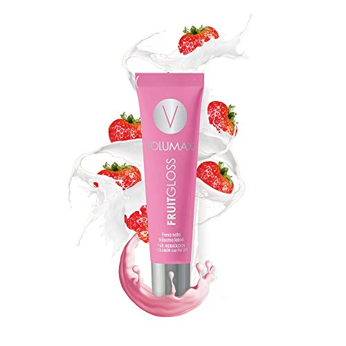 VOLUMAX Fruitgloss | Gloss de labios de Sabor Intenso y Duradero | Máxima hidratación, brillo, confort y volumen | Sabor Fresa Nata | 15ml