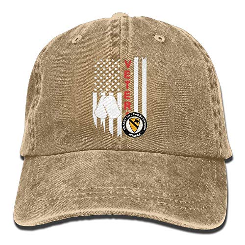 Voxpkrs US Flag Army Veteran 1st Cavalry Division Unisex Baseball Cap Cowboy Hat Dad Hats Trucker Hat ABCDE09523