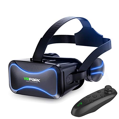 VR Headset,Eye Protected HD Virtual Reality Headset w/Bluetooth Controller Compatible with Android/PC/NES/GB/SMDPSX/GBC/N64 /MAME/Android APK Games for Kids and Adults Adjustable Distance