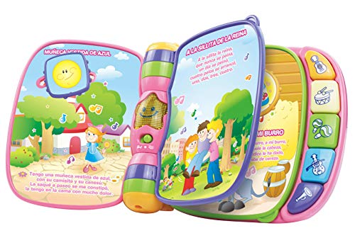 VTech - Primeras canciones, libro interactivo para bebé +6 meses con las canciones infantiles más populares, aprende instrumentos, sonidos y notas musicales, color rosa (80-166757) VTech - Primeras canciones, libro interactivo para bebé +6 meses con las canciones infantiles más populares, aprende instrumentos, sonidos y notas musicales, color rosa (80-166757)