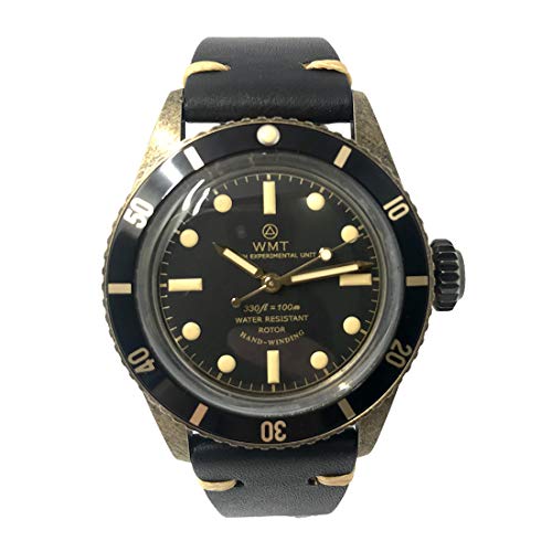 Walter Mitt Sea Diver Acero Bronce Automático Negro Cuero Reloj Unisex