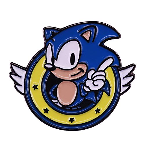 wangk Juego Sonic The Hedgehog Pin Mujeres Insignia Mochila Collar Lapel Pin Joyería Joyería Regalos