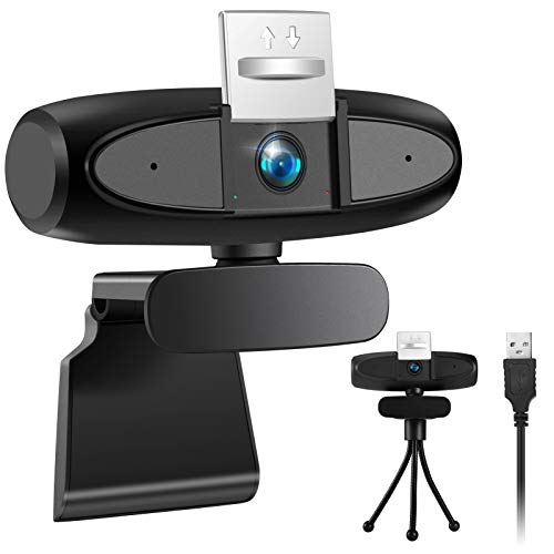 Webcam con Microfono para PC, KNMY Tripode Webcam 1080P Full HD, USB Web Camera Computer para Skype Youtube Video Chat Y Grabación Conferencia, HD Webcam 4k Compatible con Windows, Mac y Android