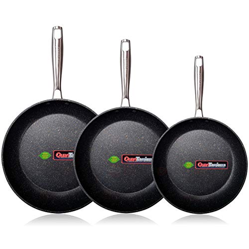 WECOOK EcoChef Titanio Set Juego 3 Sartenes 20-24-28 cm Aluminio Forjado, inducción, 5 Capas Antiadherente sin PFOA, Limpieza lavavajillas Apta para Todas Las cocinas, vitroceramica, Gas WECOOK EcoChef Titanio Set Juego 3 Sartenes 20-24-28 cm Aluminio Forjado, inducción, 5 Capas Antiadherente sin PFOA, Limpieza lavavajillas Apta para Todas Las cocinas, vitroceramica, Gas