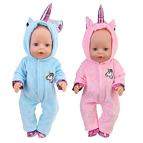 WENTS Disfraz de Unicornio Bebe Baby Born Onesie Unicorn Pelele de muñeca Ropa de Bebe Unicornio para Muñecas de Bebé en Tamaño18 (Rosado/Azul) WENTS Disfraz de Unicornio Bebe Baby Born Onesie Unicorn Pelele de muñeca Ropa de Bebe Unicornio para Muñecas de Bebé en Tamaño18 (Rosado/Azul)