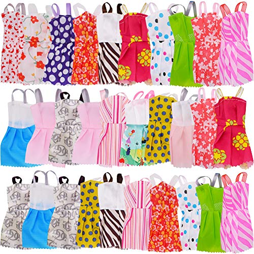 WENTS Ropa Accesorios para muñecas 30 Piezas Vestidas Fashion Mini Falda Fiesta Ropas Casuales para Barbie Muñeca para 11,5 Pulgadas Fashionista Hecha a Mano