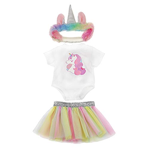 WENTS Ropa para Muñeca Vestido 3PCS Ropa de Muñecas para New Born Baby Doll Unicornio Vestidos para Muñeca Hechos para Muñecas de 18 Pulgadas WENTS Ropa para Muñeca Vestido 3PCS Ropa de Muñecas para New Born Baby Doll Unicornio Vestidos para Muñeca Hechos para Muñecas de 18 Pulgadas