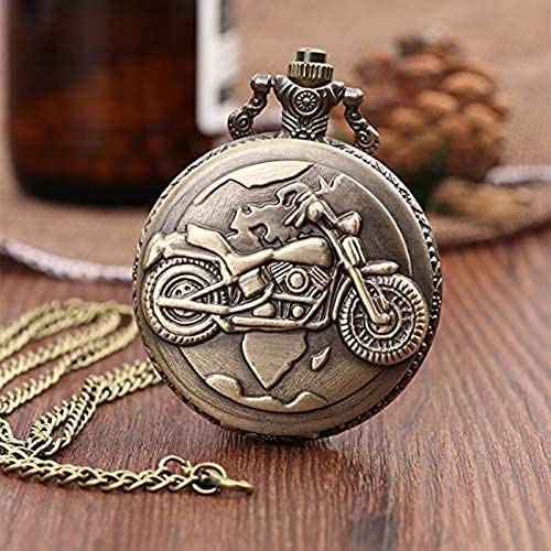 Wghz Reloj de Bolsillo Vintage Antiguo Tallado Motocicleta Steampunk Reloj de Bolsillo de Cuarzo Retro Bronce Mujeres Hombres Collar Colgante Reloj con Cadena de Juguete Wghz Reloj de Bolsillo Vintage Antiguo Tallado Motocicleta Steampunk Reloj de Bolsillo de Cuarzo Retro Bronce Mujeres Hombres Collar Colgante Reloj con Cadena de Juguete